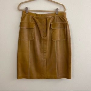 Linda Allard Ellen Tracy Leather Skirt